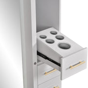 Adonis Single LED Lighted Styling Station Silver Gray DIR