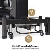 3 Motors Adjustable Electric Massage Beauty Bed, Spa Facial Chair with Foot Casters, PVC Leather 2754