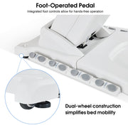 4-Motor Electric Facial Spa Bed with Hand & Foot Control, PU Leather Esthetician Adjustable Massage Table, 440 lbs Capacity 2119