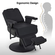 Barber Chair 3819 & Anti-Fatigue Mat 0085 Set - All Purpose Reclining Hydraulic Barber Chair with 1 Inch Thick Salon Mat, Ideal for Barbers & Stylists