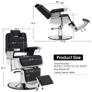 Barber Chair 3819 & Anti-Fatigue Mat 0085 Set - All Purpose Reclining Hydraulic Barber Chair with 1 Inch Thick Salon Mat, Ideal for Barbers & Stylists