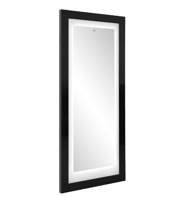 Luna LED Lighted Hair Salon Station and Wall Mirror Black DIR