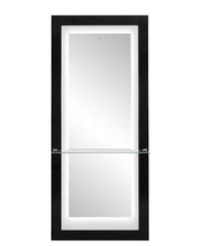 Luna LED Lighted Hair Salon Station and Wall Mirror Black DIR