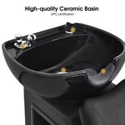BarberPub Shampoo Chair, Ceramic Bowl Backwash Sink Barber Chair for Salon 9020