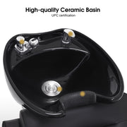 BarberPub Backwash Shampoo Station Chair, Salon Shampoo Bowl and Chair for Spa Barbershop 9083