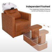 BarberPub Backwash Shampoo Station Chair, Salon Shampoo Bowl and Chair for Spa Barbershop 9083