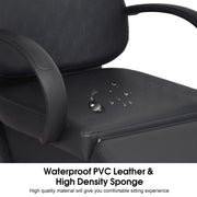 BarberPub Backwash Shampoo Station Chair, Adjustable Ceramic Bowl Barber Station 9051
