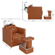 BarberPub Backwash Shampoo Station Chair, Salon Shampoo Bowl and Chair for Spa Barbershop 9083