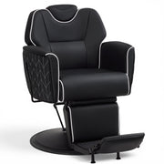 BarberPub Classic Barber Chair, Dual Hand Levers for Left-handed Users, Reclining Salon Chair, 9274