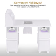 BarberPub Manicure Desk with Electric Dust Collector, Nail Art Table for Storage VC258