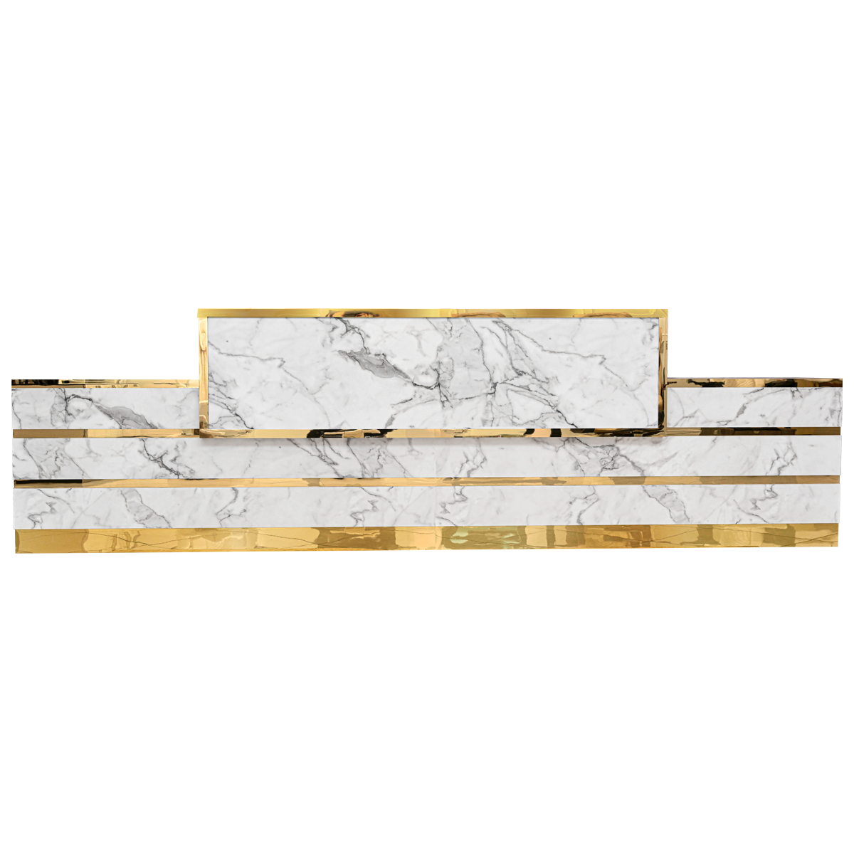 Gold & Marble Reception Desk (Straight) Whale Spa