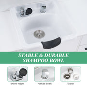 Barber Shampoo Storage Station for Hair Stylist, Salon Beauty Equipment with Backwash Sink 7139