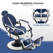 BarberPub Vintage Barber Chair, Hydraulic Reclining Salon Beauty Equipment 8739