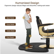 Barber Chair 8334 & Anti-Fatigue Mat 0085 Set - Hydraulic Reclining Barber Chair with Ergonomic Comfort Mat, Ideal for Barbers & Stylist