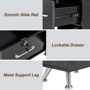 L-Shaped Multi-functional Storage Manicure Table, Beauty Nail Desk with Open Space 2866