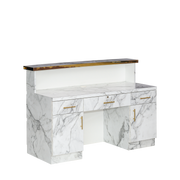 Gold & Marble Reception Desk (Curved) Whale Spa