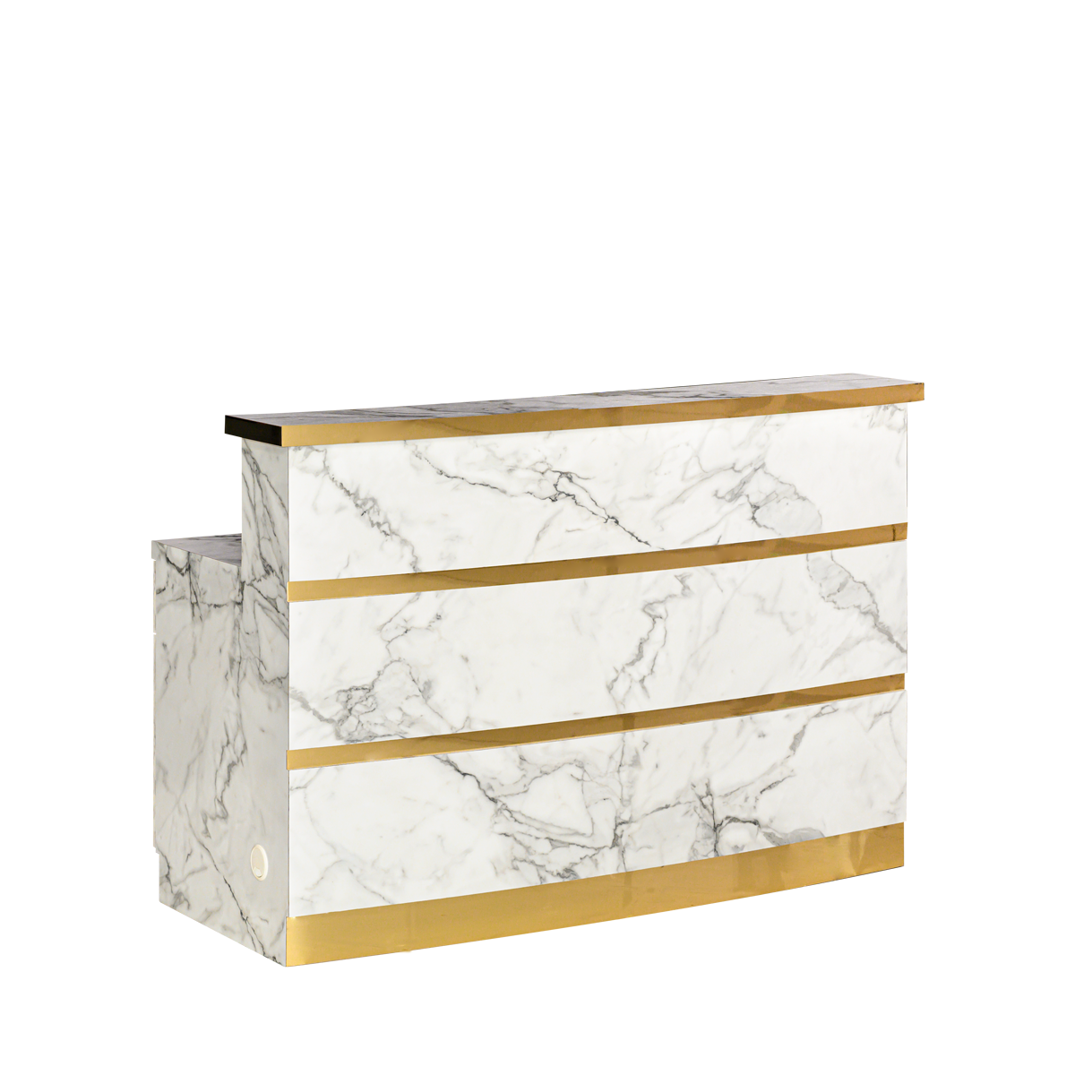 Gold & Marble Reception Desk (Curved) Whale Spa
