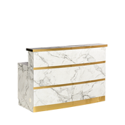 Gold & Marble Reception Desk (Curved) Whale Spa