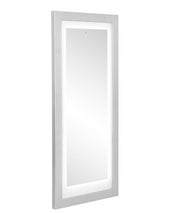 Luna LED Lighted Hair Salon Station and Wall Mirror Silver Gray DIR