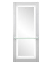 Luna LED Lighted Hair Salon Station and Wall Mirror Silver Gray DIR