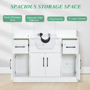 Barber Shampoo Storage Station for Hair Stylist, Salon Beauty Equipment with Backwash Sink 7139