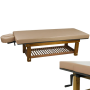 Solterra Teak Massage Table Camel TouchAmerica