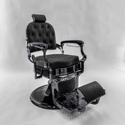 ATLAS 2.0 Black Chrome Vintage Style Barber Chair