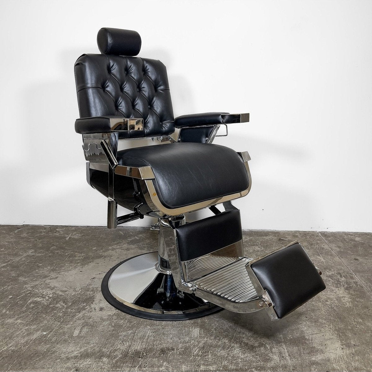 Custom Lincoln Barber Chair - Black Tufted Back