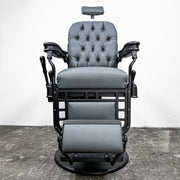 Custom Matte Black & Gray Theo A Kochs Barber Chair