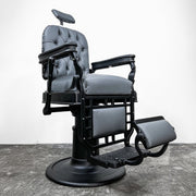 Custom Matte Black & Gray Theo A Kochs Barber Chair