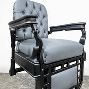 Custom Matte Black & Gray Theo A Kochs Barber Chair