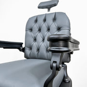 Custom Matte Black & Gray Theo A Kochs Barber Chair