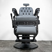 Custom Matte Black & Gray Theo A Kochs Barber Chair