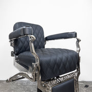 Custom Nickel & Black Koken Barber Chair