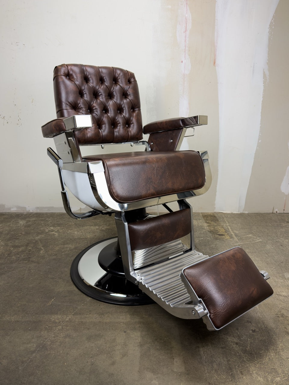 Custom Lincoln Barber Chair - Marbled Brown