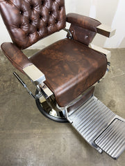 Custom Lincoln Barber Chair - Marbled Brown