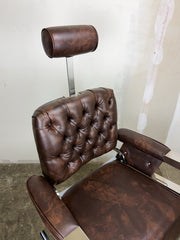 Custom Lincoln Barber Chair - Marbled Brown