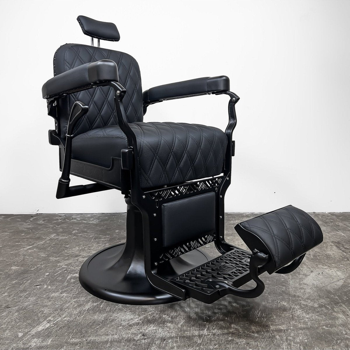 Custom Koken Barber Chair Model No. 735 - Diamond Black