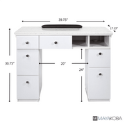 NAPA Manicure Table White/Silver