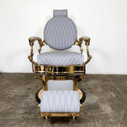 Custom Truman Gold Barber Chair - Alsace Diamond