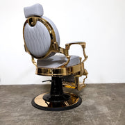 Custom Truman Gold Barber Chair - Alsace Diamond