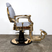 Custom Truman Gold Barber Chair - Alsace Diamond