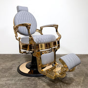 Custom Truman Gold Barber Chair - Alsace Diamond