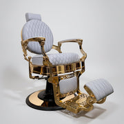 Custom Truman Gold Barber Chair - Alsace Diamond