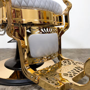 Custom Truman Gold Barber Chair - Alsace Diamond