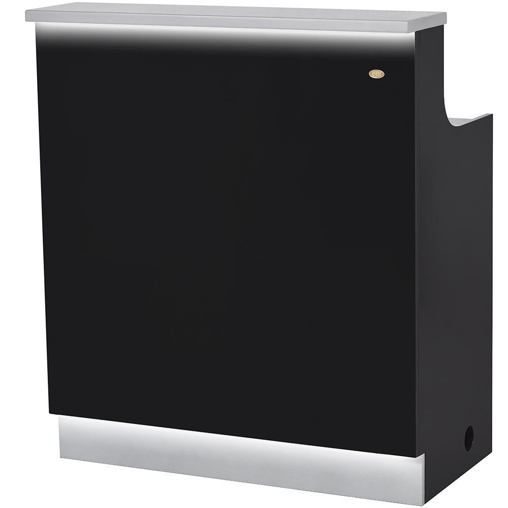 Janus Deluxe - LED Reception Front Desk Black & Silver DIR