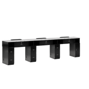 Mira Triple Manicure Table Black Whale Spa