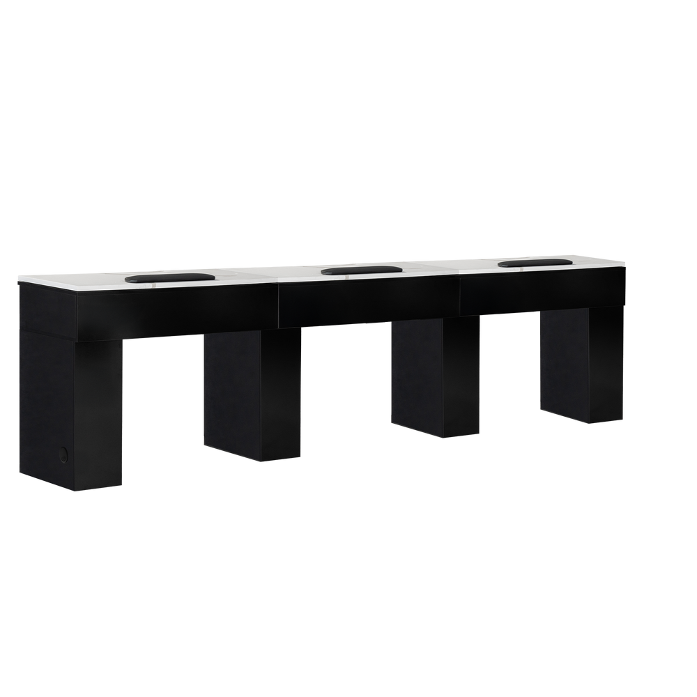 Mira Triple Manicure Table Black Whale Spa