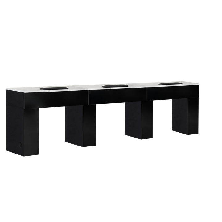 Mira Triple Manicure Table Black Whale Spa