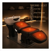 Maximus II Spa Salon Thermo Heated Massage Shampoo Bed with Rotating Seat